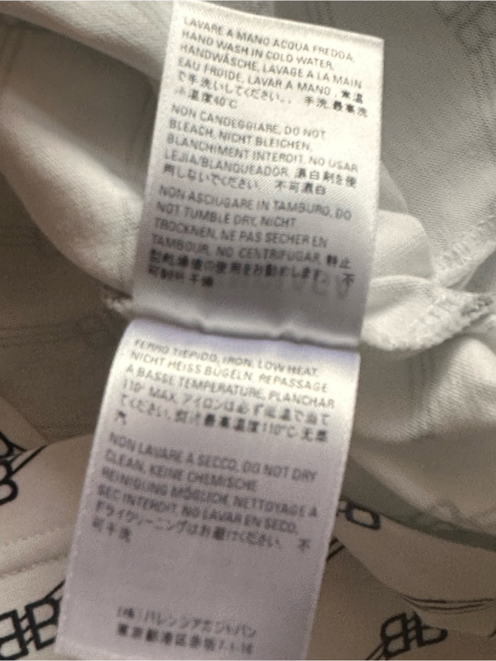 Balenciaga White Tee with Black Interlocking BB Pattern - Picture 12 of 12